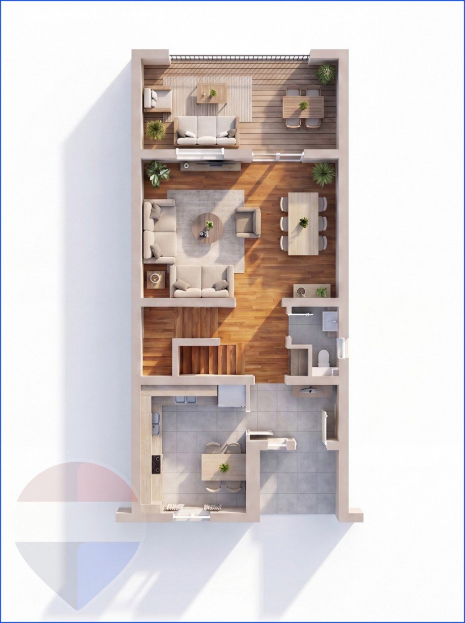 Immobilienmakler Schongau - Stadthaus zu verkaufen Mallorca - Andr� Stockhausen Verkauf - Grundriss Erdgeschoss Stadthaus B�ger
