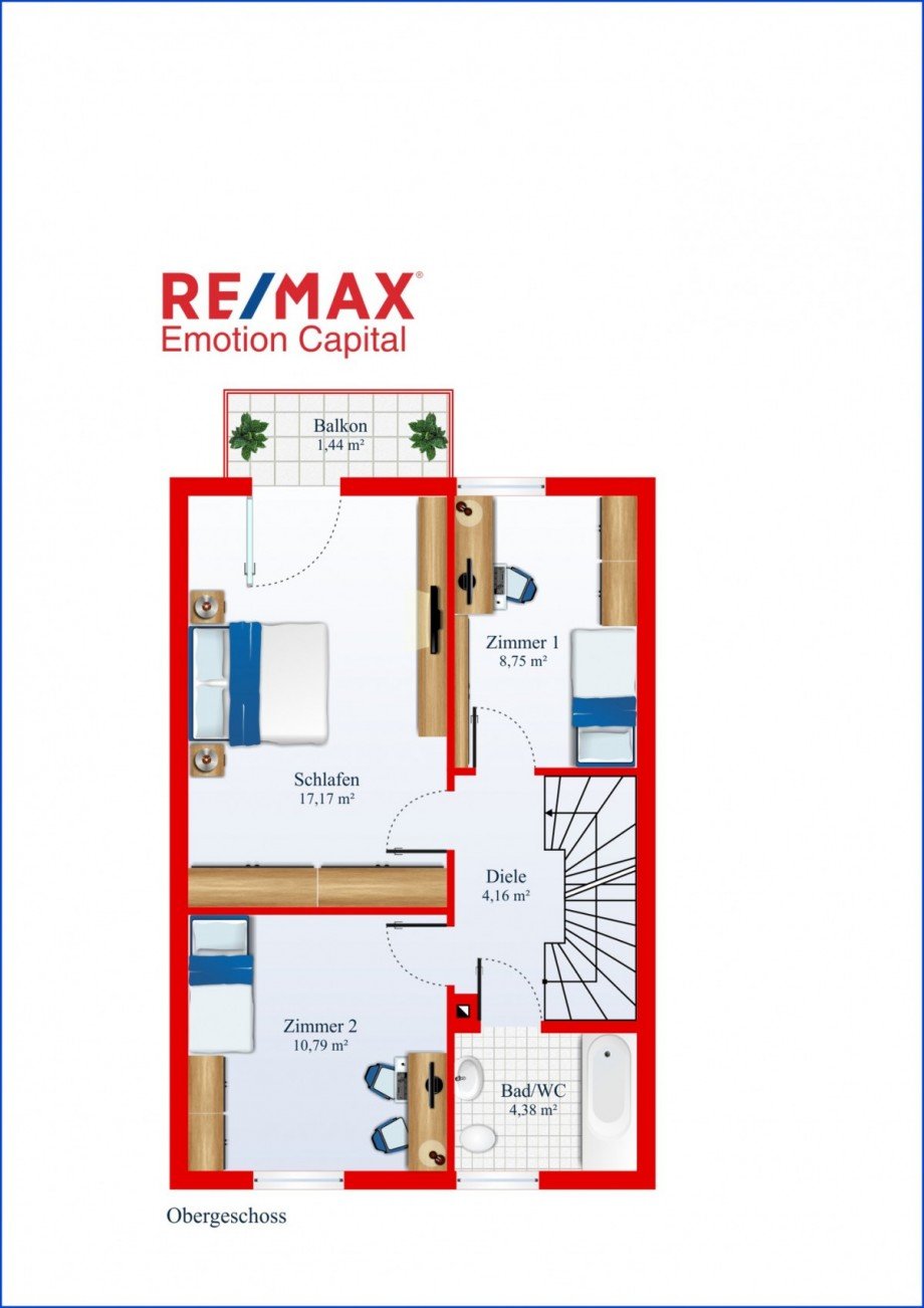 Grundriss OG Reihenmittelhaus Bad W�rishofen