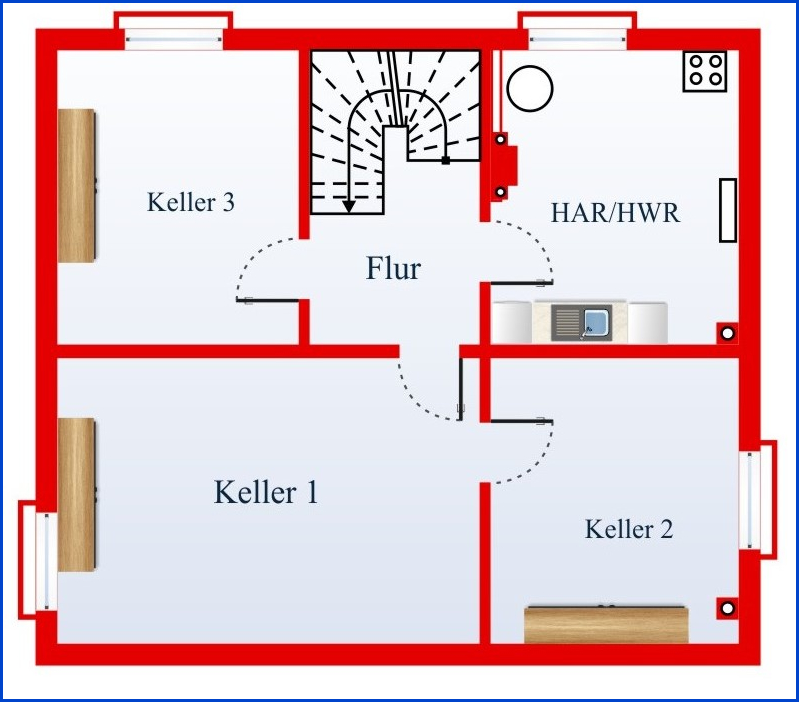Grundriss_Keller Einfamilienhaus Untermeitingen