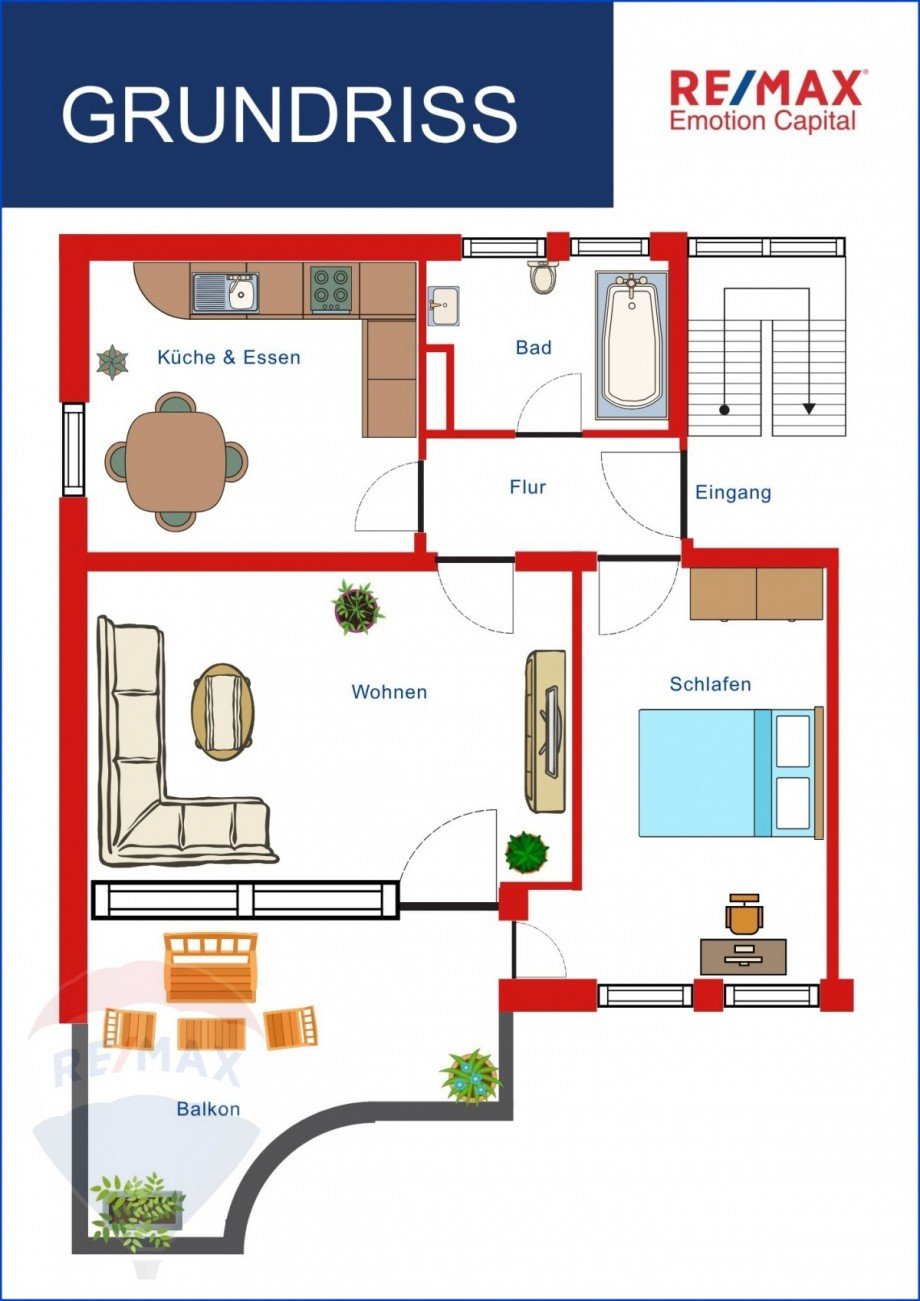 Grundriss 2 ZI Miete RXEC25AS0189 Etagenwohnung Schongau